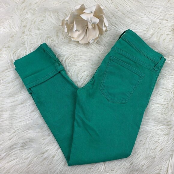 Current/Elliott Denim - Current/Elliott The Beatnik Faded Kelly Green/Alpine Cropped Jeans Women's SZ 26